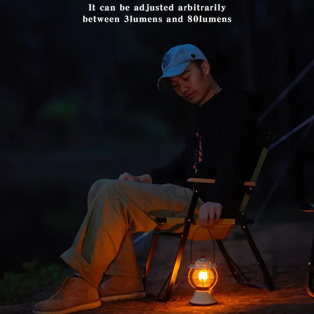 Linterna de camping retro LED recargable