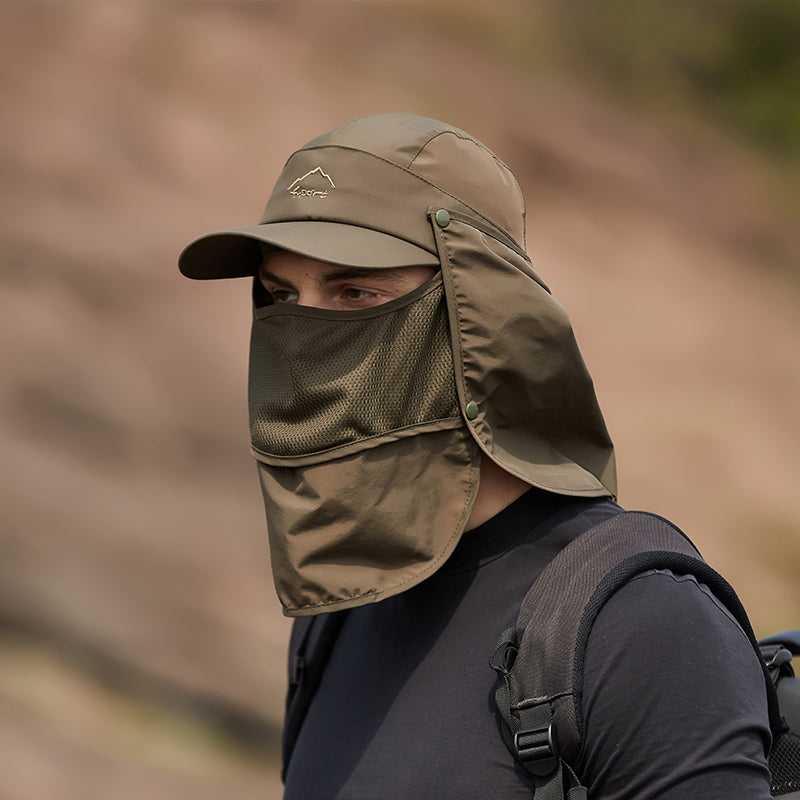 Sombrero para el sol definitivo para exteriores con protección extraíble para el rostro y el cuello