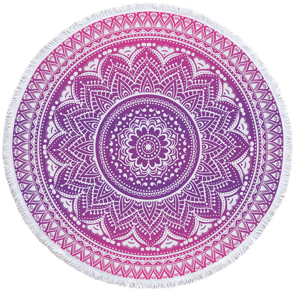 Round Printed Bath Towel Beach Towel Yoga Mat - Blue Force Sports