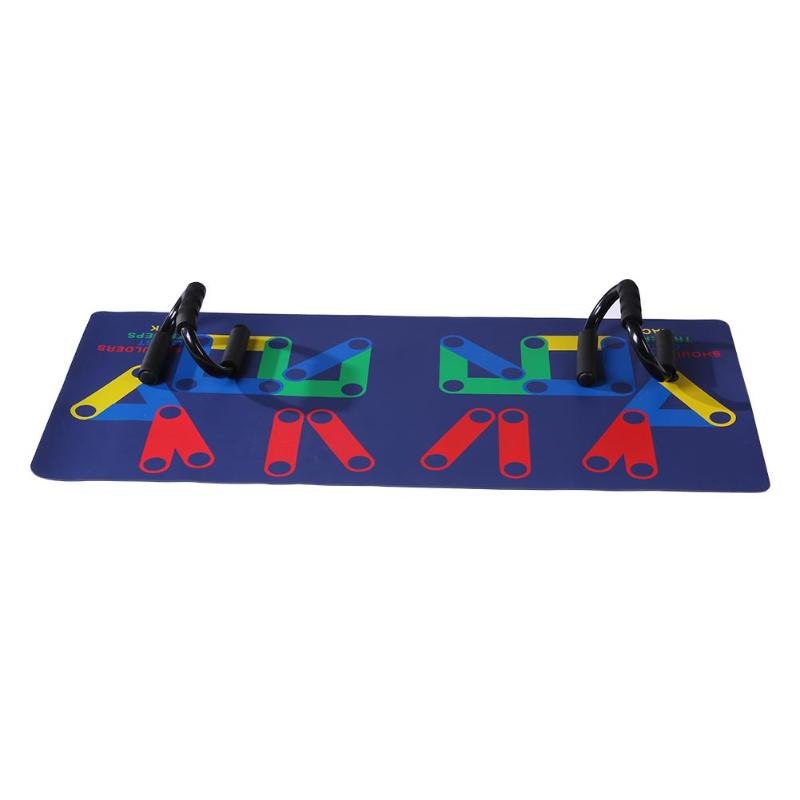 9 in 1 Push Up Rack Training Board ABS abdominal Muscle Trainer Sports Home Fitness Equipment for body Building Workout Exercise - Blue Force Sports