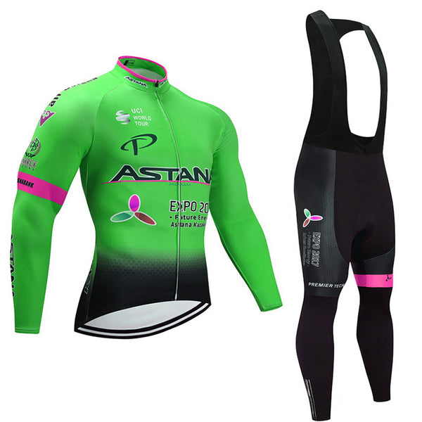Cycling wear long-sleeved suit thin section plus velvet - Blue Force Sports