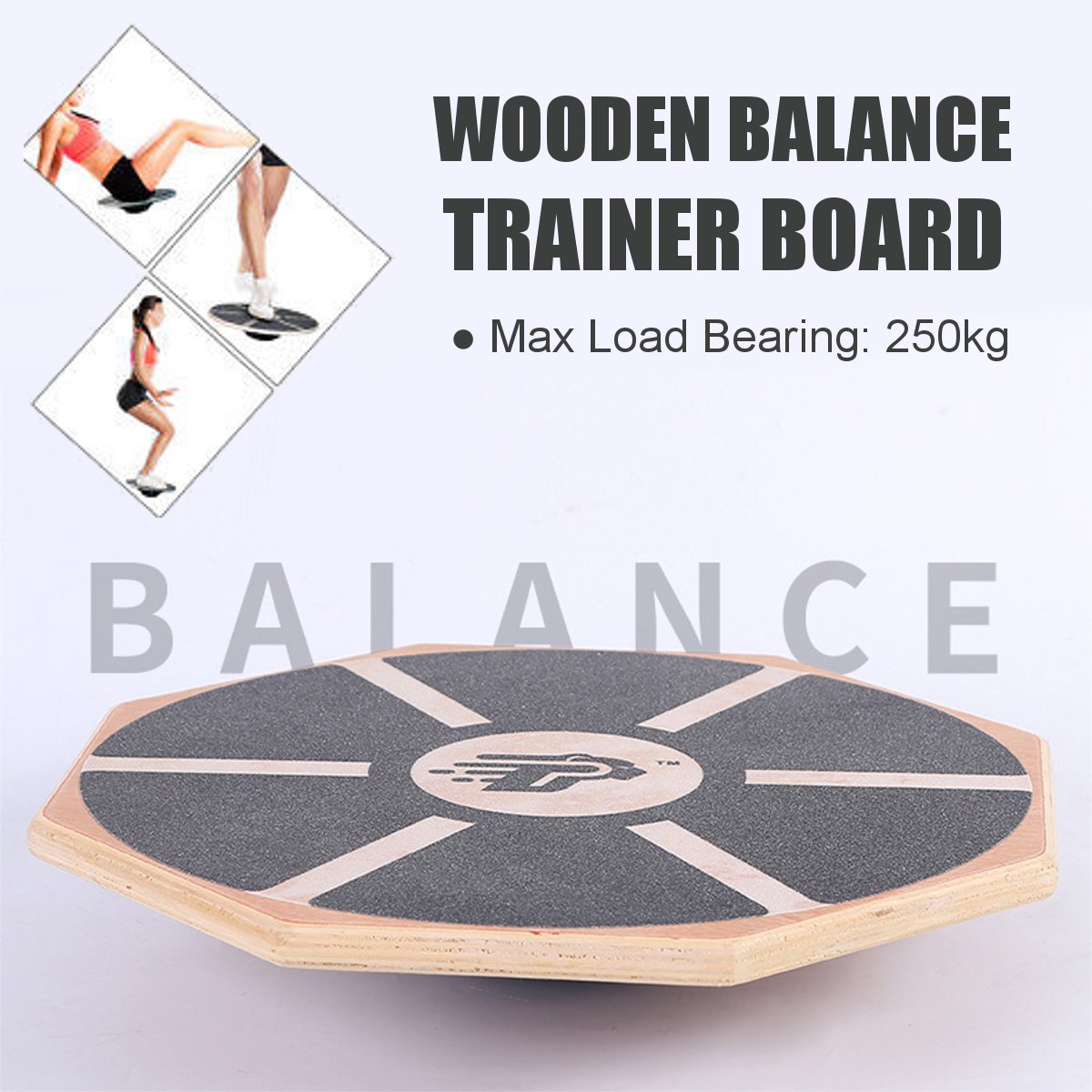 Wooden Octagonal Balance Trainer Board Twist Board Workout Balance Training Sport Yoga Fitness Tool - Blue Force Sports