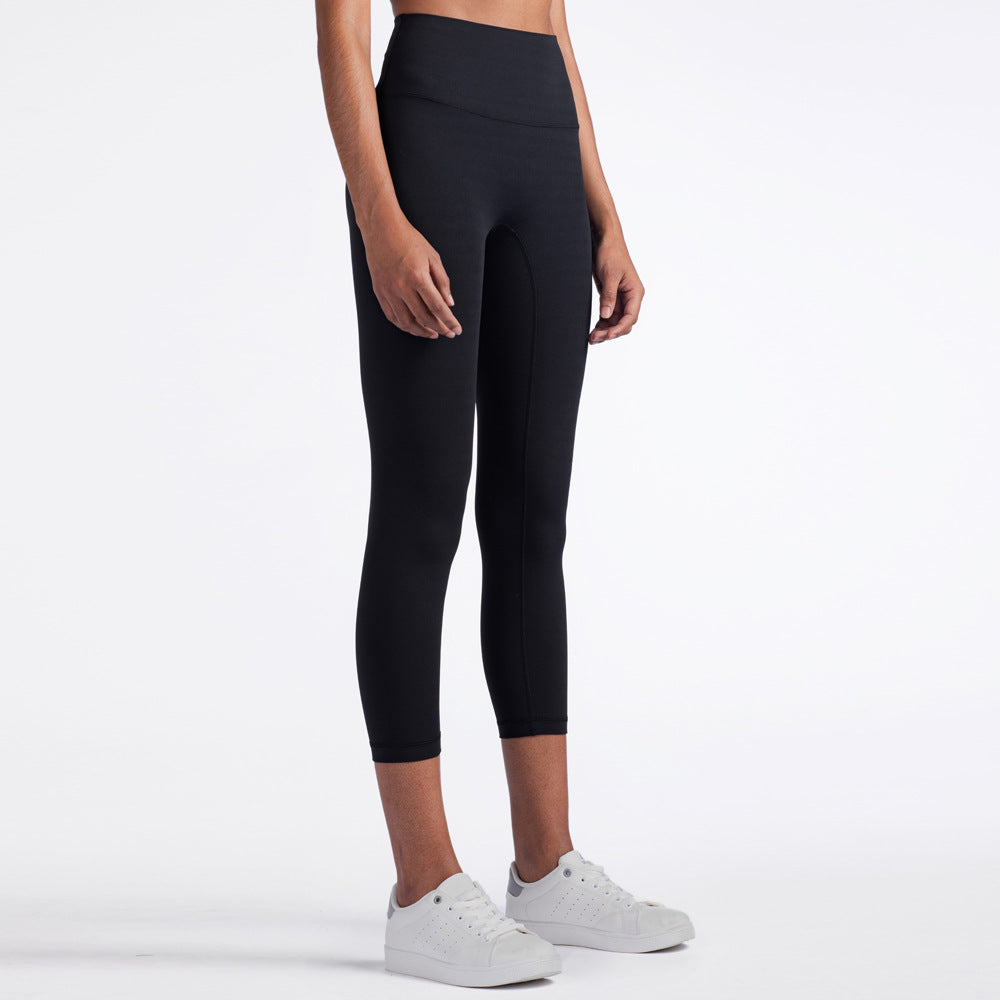 Yoga Pants Women's High-Waisted Abdomen And Hips Cropped Fitness Pants - Blue Force Sports