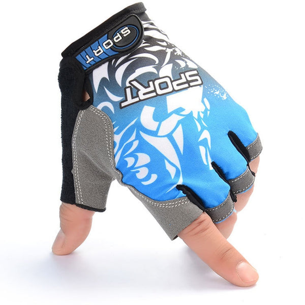 Ice silk Lycra Breathable Sunscreen Outdoor Riding Gloves - Blue Force Sports