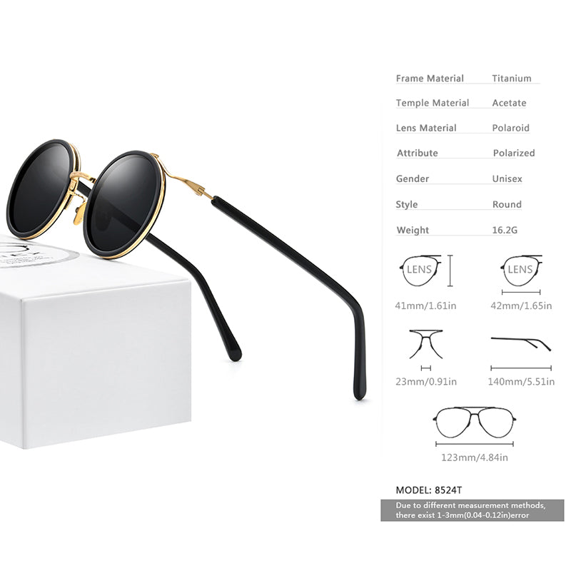 Sunglasses Men's And Women's Ultralight Fashion Round Literary Plate Sunglasses - Blue Force Sports