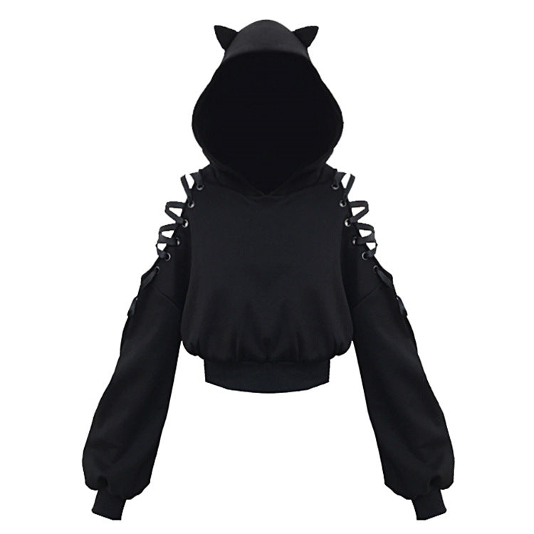Hooded Sweatshirt Women's Autumn Long Sleeve Top - Blue Force Sports