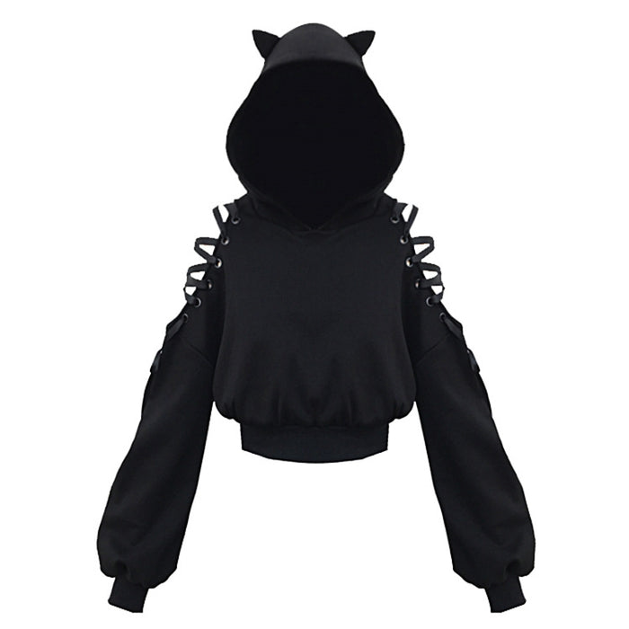 Hooded Sweatshirt Women's Autumn Long Sleeve Top - Blue Force Sports