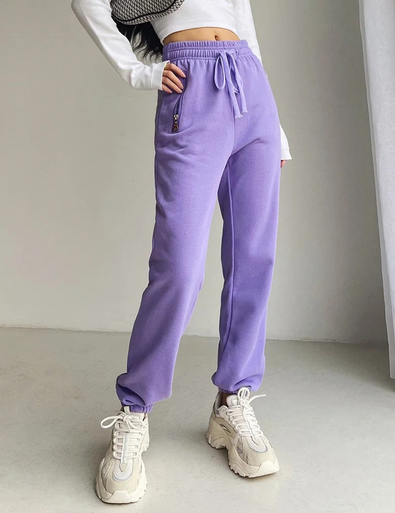 Drawstring Elastic Waist Drawstring Sweatpants - Blue Force Sports