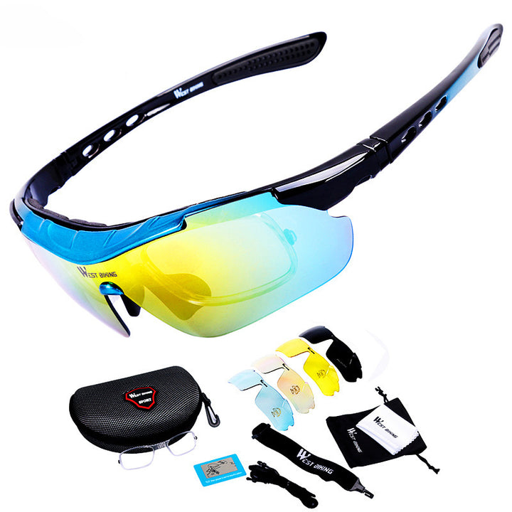 Cycling Glasses Mountain Bike Windproof Sunglasses - Blue Force Sports
