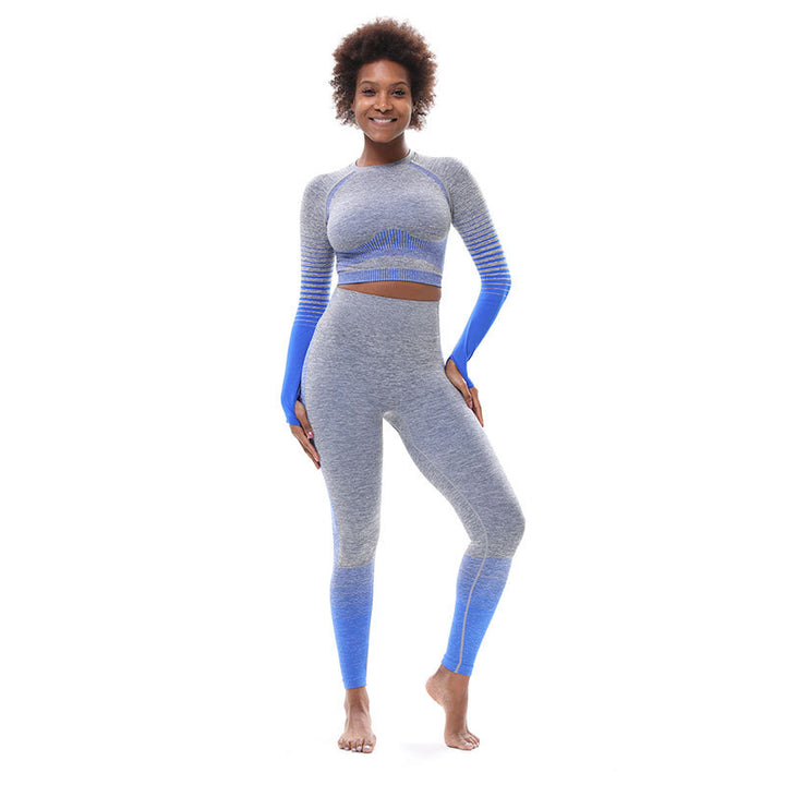 Tight-Fitting Sports Buttocks Lifting Yoga Set - Blue Force Sports