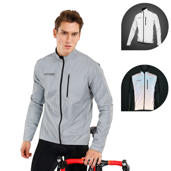 Cycling Reflective Jacket Windbreaker Vest Sleeves Detachable - Blue Force Sports
