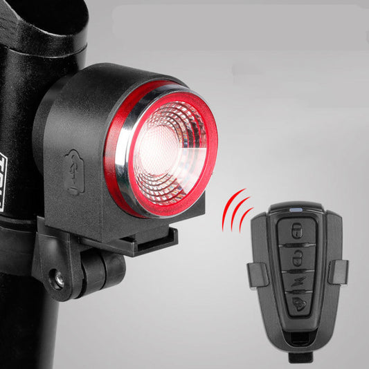 Bike Rear Light With Intelligent Sensor, Anti-theft Alarm, USB Rechargeable, Flash - Blue Force Sports