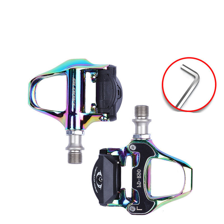 Blooke Road Bike Self-Locking Pedal, Electroplated Aluminum Alloy Bearing Self-Locking Pedal Spd System - Blue Force Sports
