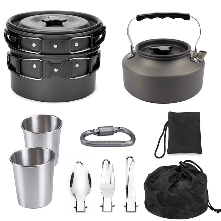 Outdoor Portable Cookware Mess Kit Camping Hiking Picnic - Blue Force Sports