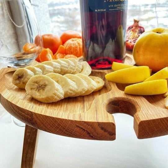 Portable Fruit Snack Wine Glass Table Foldable Small Table - Blue Force Sports