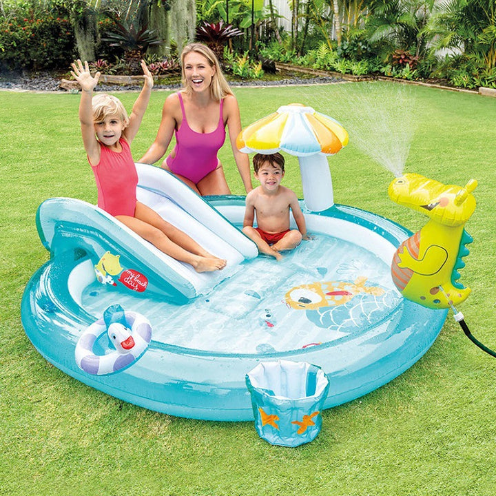 Slide Water Jet Park Pool Child Play Pool - Blue Force Sports