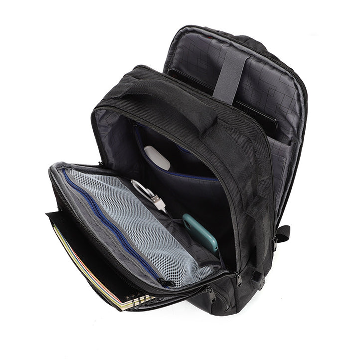 Three-purpose Multifunctional Backpack 1680 Waterproof Large Capacity Men's Business Computer Bag USB School Bag Custom - Blue Force Sports