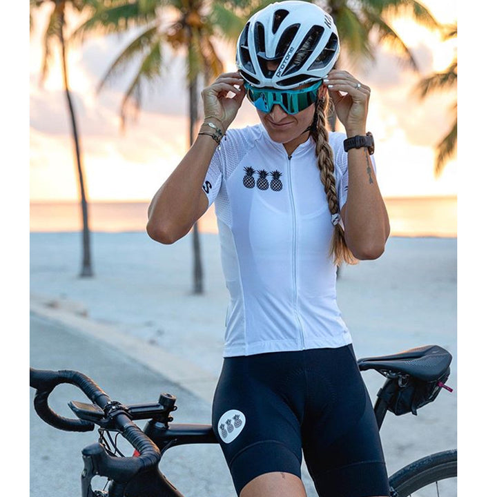 Pineapple Women's Bicycle Short Sleeve Cycling Jersey Suit Cycling Shirt Outdoor Clothing - Blue Force Sports