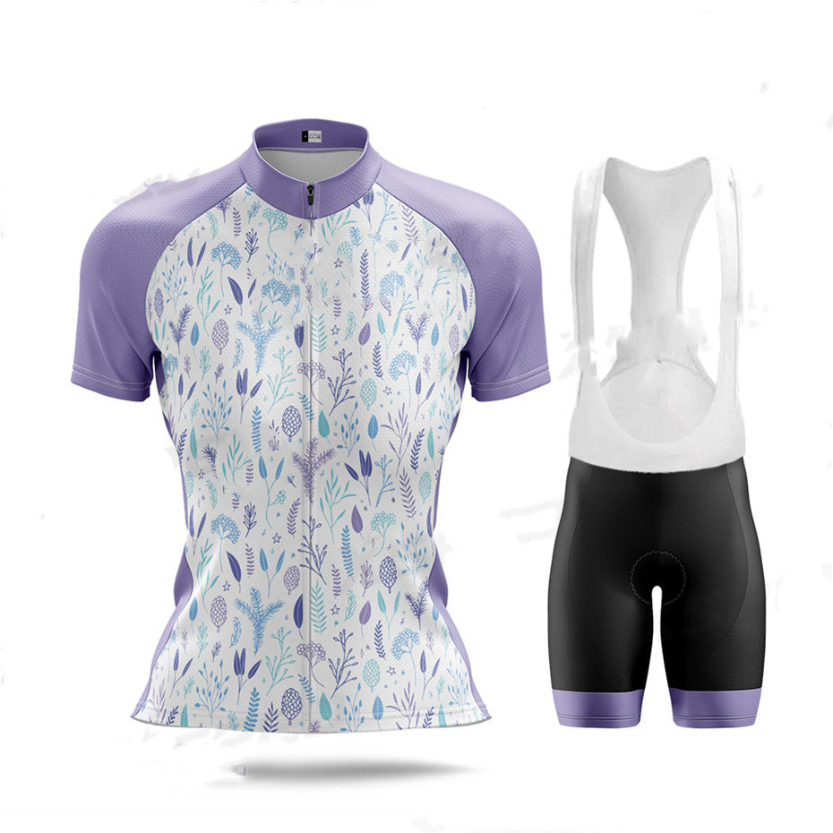 Fashion Ladies Cycling Jersey Women's Sweatshirt Suit Short Sleeve - Blue Force Sports