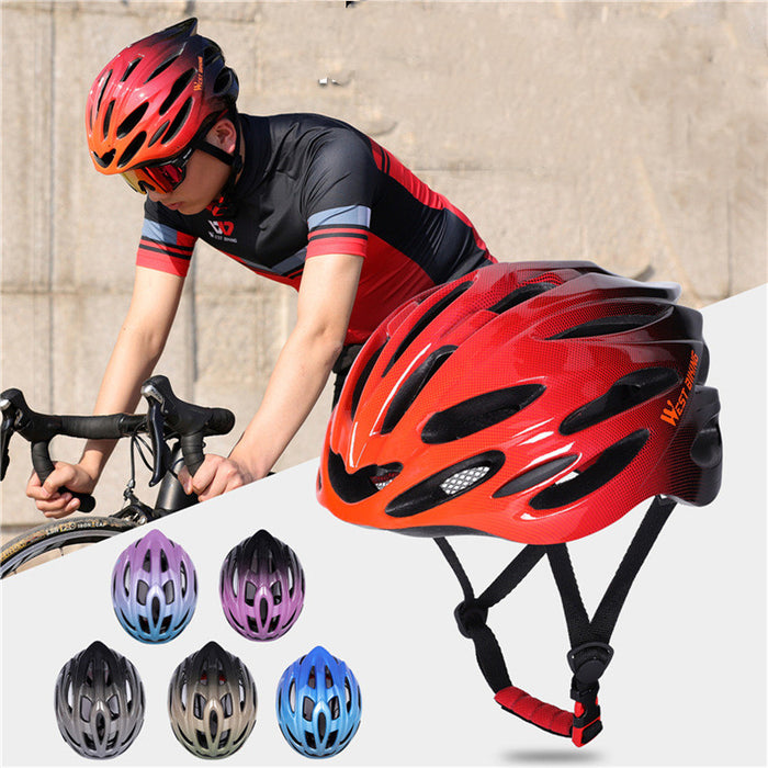 One-piece Helmet Riding Equipment Bicycle gradient helmet - Blue Force Sports