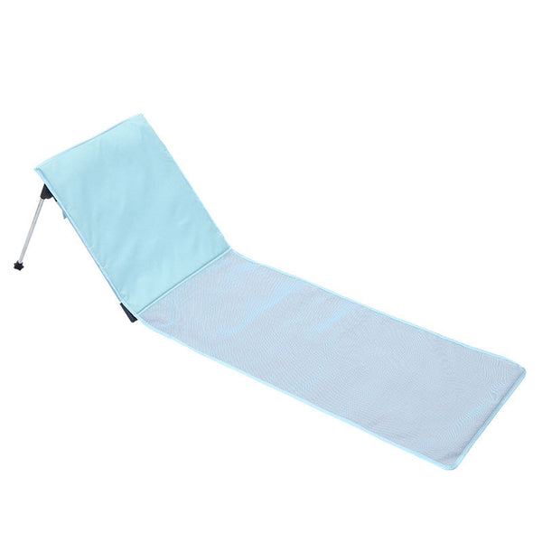 The New Beach Folding Chair Aviation Aluminum Alloy Single Simple Outdoor Camping Bed Beach Recliner - Blue Force Sports
