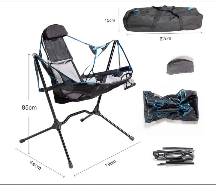 Convenient Simple Aluminum Moon Chair With Aluminum Backrest - Blue Force Sports