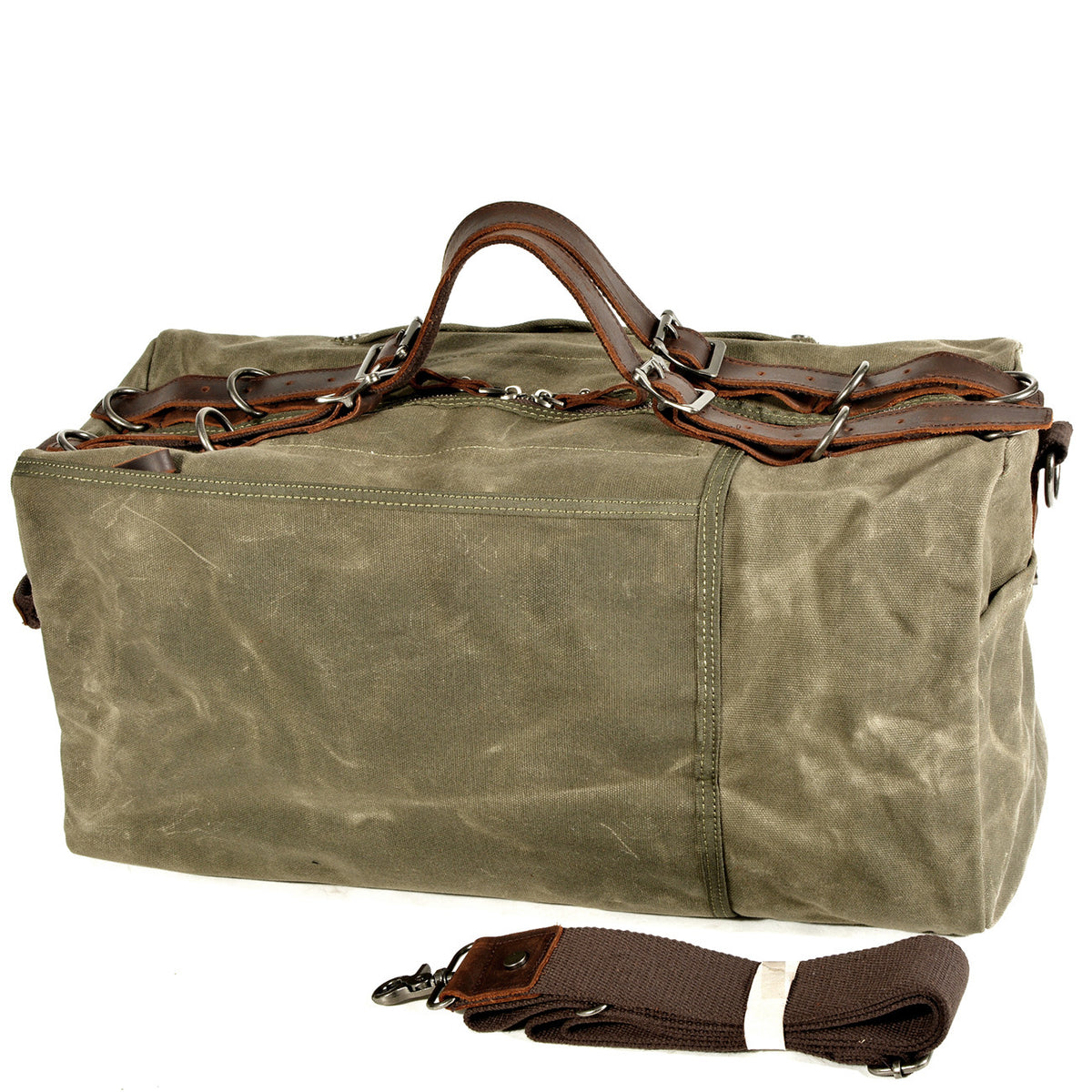 Distressed Thick Oil Wax Canvas Shoulder Handbag - Blue Force Sports