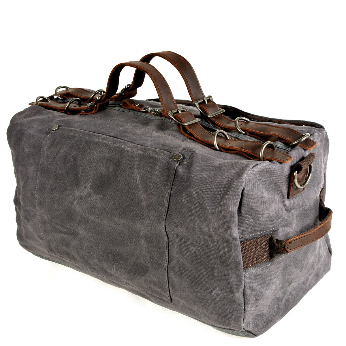 Distressed Thick Oil Wax Canvas Shoulder Handbag - Blue Force Sports