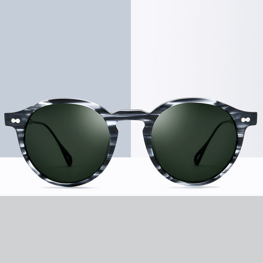 Fashion Polarized Sunglasses Men Retro Round - Blue Force Sports