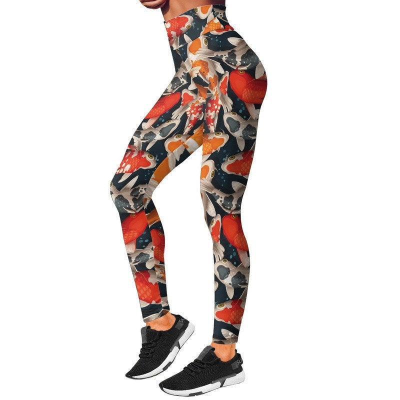 Ms high waist and the geometry dot printing pants - Blue Force Sports