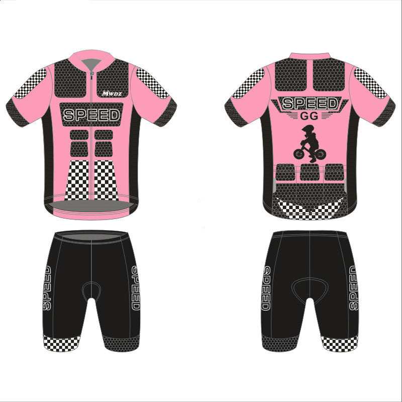 Long And Short-sleeved Thin Cycling Jersey With Balanced Wheels - Blue Force Sports