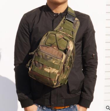 Hot Style Canvas Riding Pack Camouflage Field Sports Small Chest Bag Single Shoulder Oblique Cross Outdoor Tactical Package. - Blue Force Sports