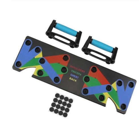 9 in 1 Push Up Rack Training Board ABS abdominal Muscle Trainer Sports Home Fitness Equipment for body Building Workout Exercise - Blue Force Sports
