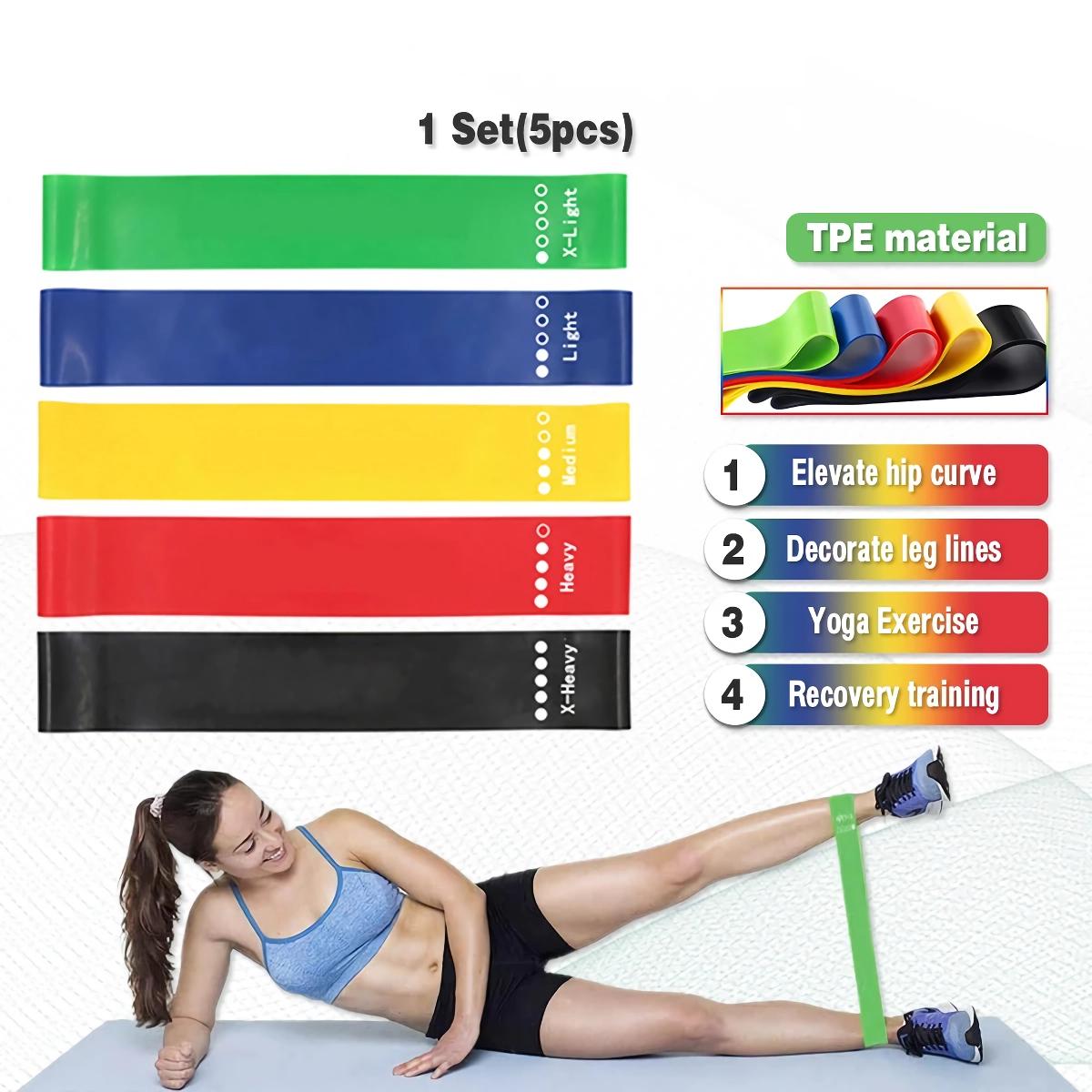 5-teiliges Widerstandsbänder-Set: Vielseitiges Trainingsgerät für Krafttraining