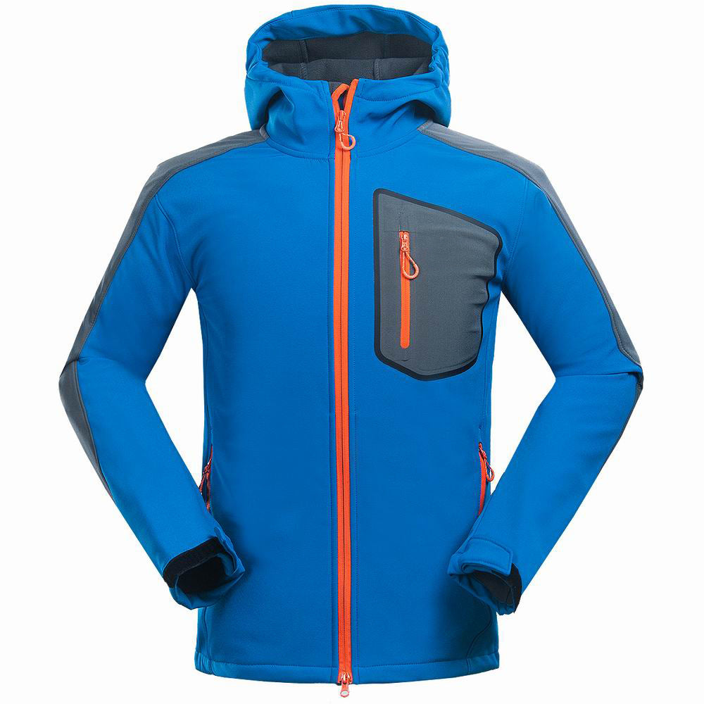 New Men's Outdoor Mountaineering And Leisure Sports Clothing Complex Soft Shell Jacket Jacket Jacket Jacket - Blue Force Sports