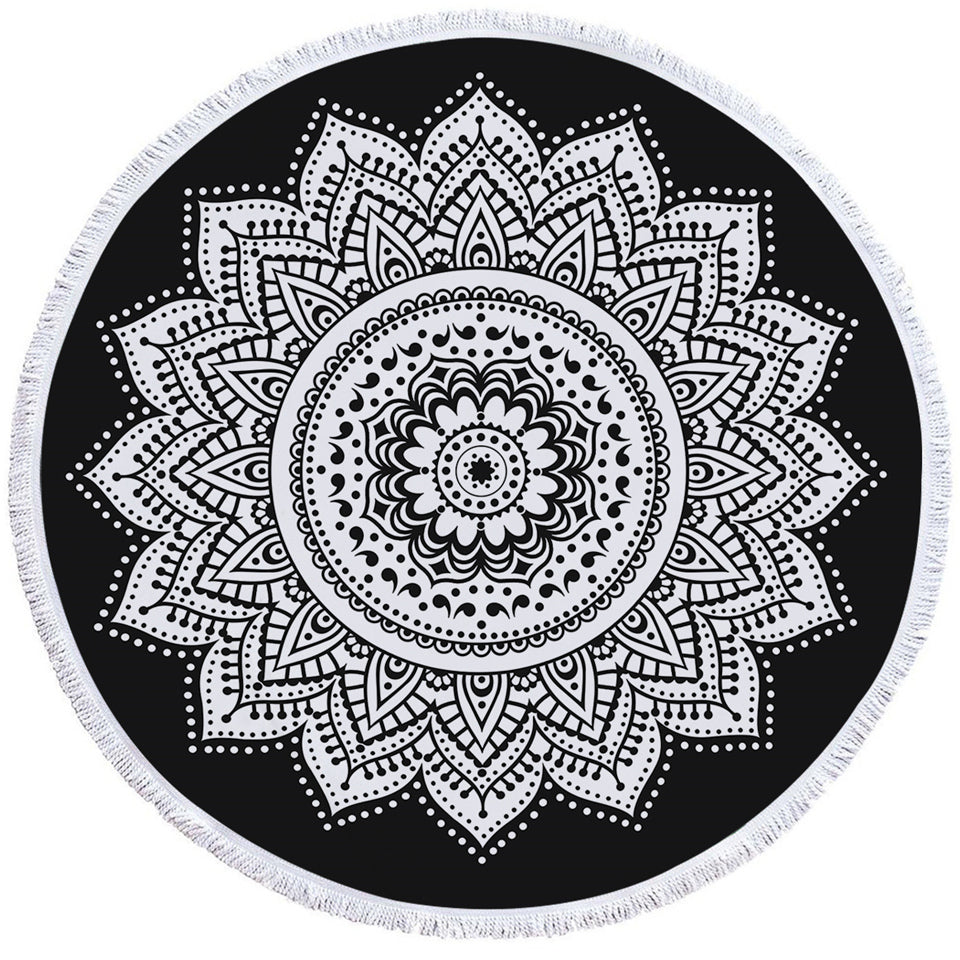 Round Printed Bath Towel Beach Towel Yoga Mat - Blue Force Sports