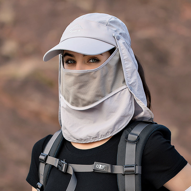 Sombrero para el sol definitivo para exteriores con protección extraíble para el rostro y el cuello