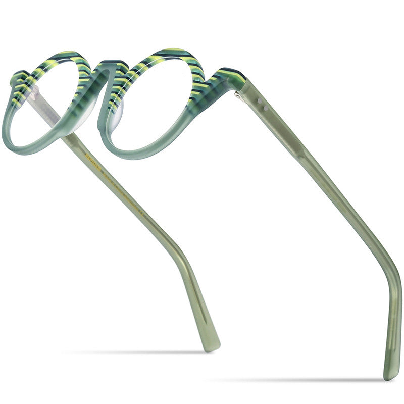 Fashion Retro Round Myopia Frame - Blue Force Sports