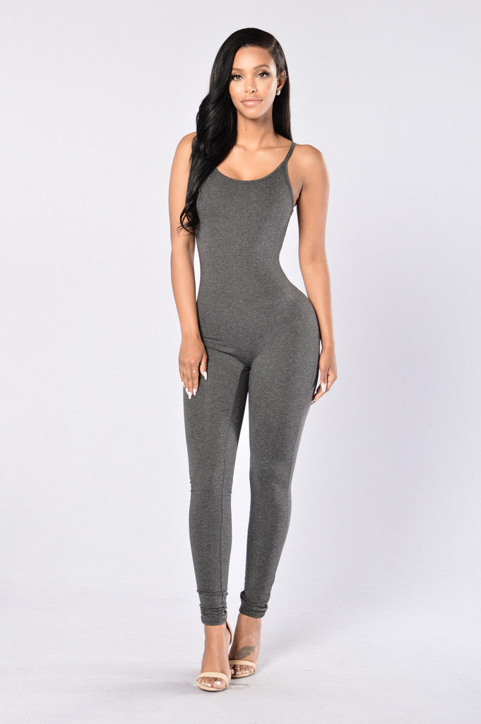Fashion Sexy Skinny Backless Sling Jumpsuit - Blue Force Sports