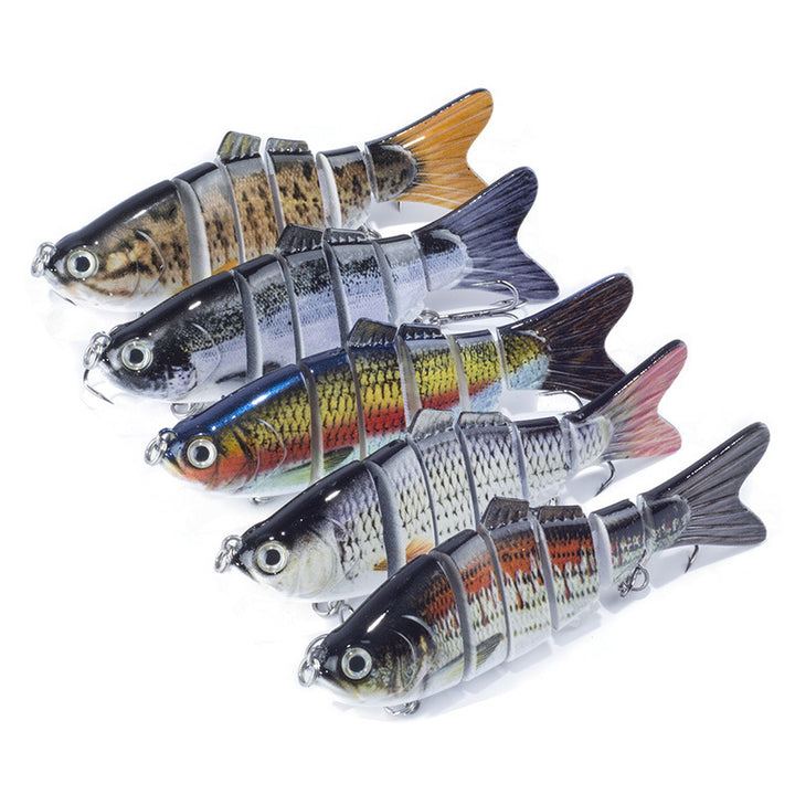 Fishing bait hard bait section 6 lures lure 10cm 17g shallow water simulation color multi section road sub bait - Blue Force Sports