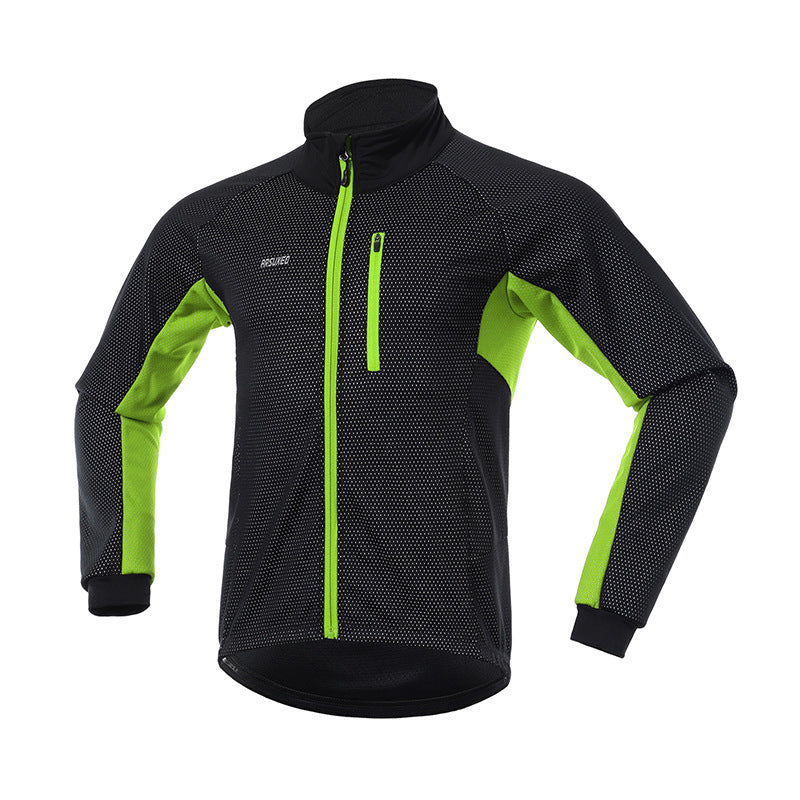 Autumn and winter three-layer composite fleece cycling jersey - Blue Force Sports