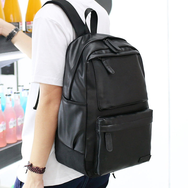 New men's travel bag fashion backpack pu shoulder bag men's casual sports backpack - Blue Force Sports