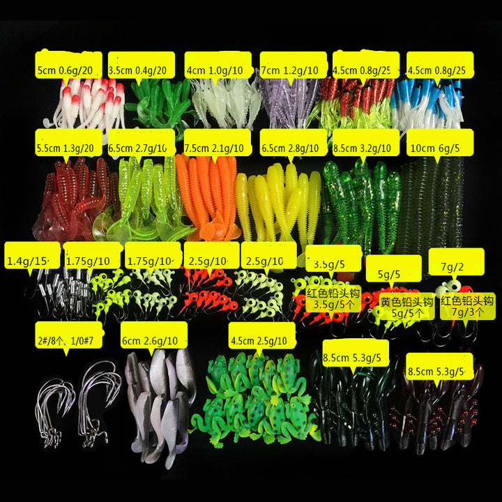 Weihe Lead Hook Bait Set 301 Pieces Of Bionic Bait, Fake Bait, Lure Bait, Soft Insect Bait - Blue Force Sports