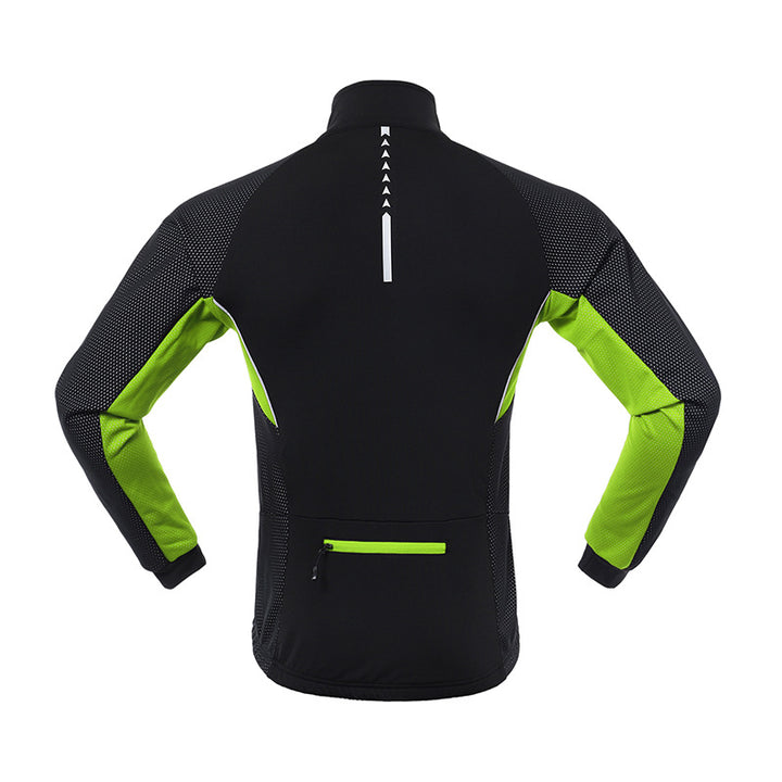 Autumn and winter three-layer composite fleece cycling jersey - Blue Force Sports
