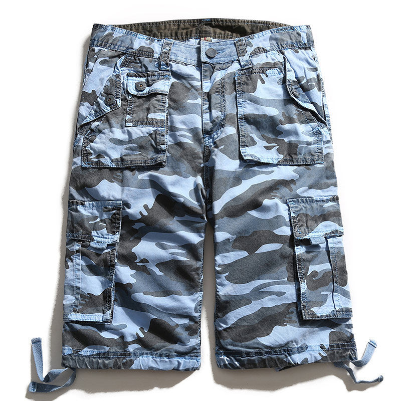 Summer Cotton Camouflage Cargo Shorts - Blue Force Sports