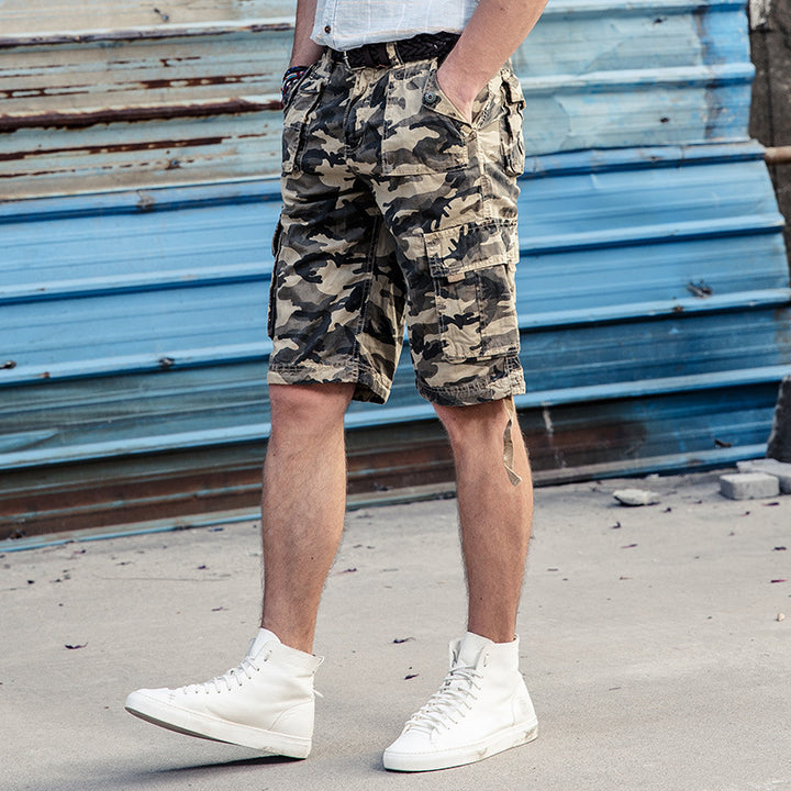 Summer Cotton Camouflage Cargo Shorts - Blue Force Sports