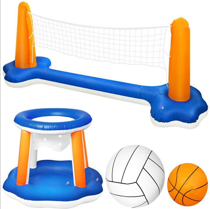 Water Volleyball Rack, Inflatable Basketball, Swimming Pool, Beach Water Games, Water Raft Ball - Blue Force Sports