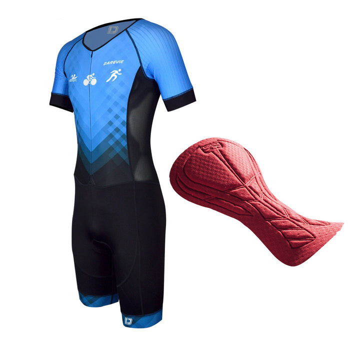 Slim fit bike short-sleeved jumpsuit - Blue Force Sports