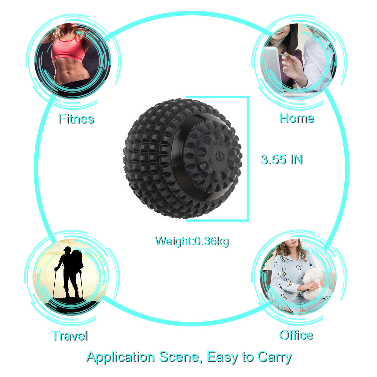 Electric Massage Ball Four-Speed Vibrating Massage Ball - Blue Force Sports