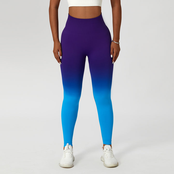 Gradient Fitness High Waist Sportswear Tight Outdoor Pants - Blue Force Sports